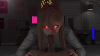 The dream of denji realistic 3d blowjob from Power Animation + pov Chainsaw Man Anime Makima ? - 1 image
