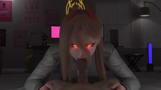 The dream of denji realistic 3d blowjob from Power Animation + pov Chainsaw Man Anime Makima ?
