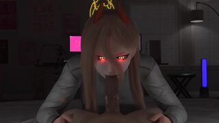 The dream of denji realistic 3d blowjob from Power Animation + pov Chainsaw Man Anime Makima ? - 4 image