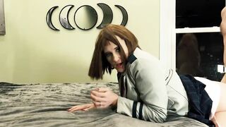 Ochako and Izuku Practice their Quirks. Uraraka uses zero gravity on Deku's Cock Detroit Smash - 6 image