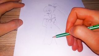 Drawing a Japanese woman in a bondage and gagged - 10 image