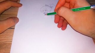 Drawing a Japanese woman in a bondage and gagged - 5 image