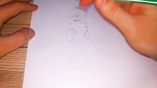 Drawing a Japanese woman in a bondage and gagged - 8 image