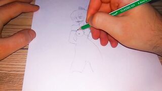 Drawing a Japanese woman in a bondage and gagged - 9 image