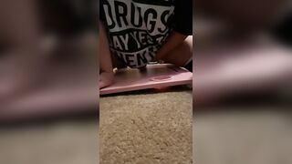 Hot egirl sucks and rides big dildo - 6 image