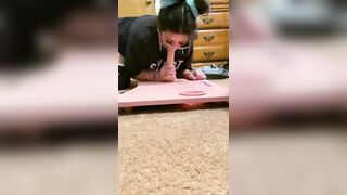 Hot egirl sucks and rides big dildo - 8 image