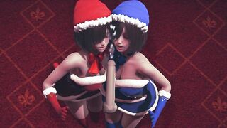 Christmas girls handjob and lick your cock POV - 10 image