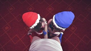 Christmas girls handjob and lick your cock POV - 2 image