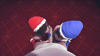 Christmas girls handjob and lick your cock POV - 7 image