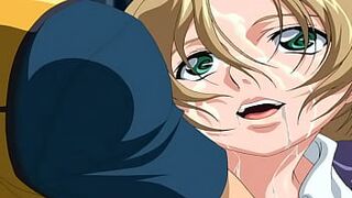 Cute anime girls fuck on the train [Hentai Uncensored] - 1 image