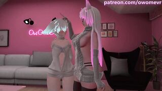 Gentle MOMMY teases and fucks her HORNY FEMBOY friend - VRchat erp - Preview - 2 image
