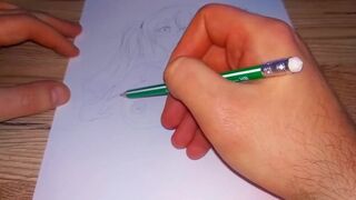 An exited Japanese woman leans her huge boobs against the glass - 1 image