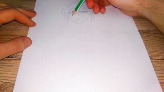 An exited Japanese woman leans her huge boobs against the glass - 4 image