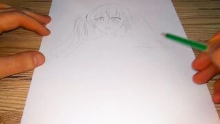 An exited Japanese woman leans her huge boobs against the glass - 6 image