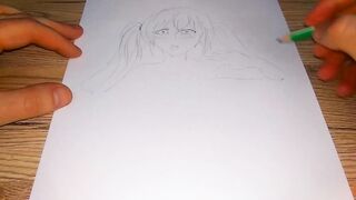 An exited Japanese woman leans her huge boobs against the glass - 7 image