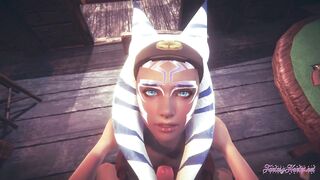 Starwars Hentai POV Ahsoka 3D 4D - blowjob and fucked cowgirl stily with creampie - 2 image