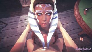 Starwars Hentai POV Ahsoka 3D 4D - blowjob and fucked cowgirl stily with creampie - 4 image
