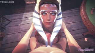 Starwars Hentai POV Ahsoka 3D 4D - blowjob and fucked cowgirl stily with creampie - 6 image