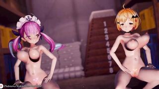 Hai Phut Hon - Minato Aqua & Yozora Mel | Vtuber MMD - 8 image