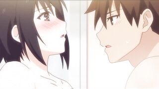 Uncensored Hentai / Fucked his girlfriend while she was taking a bath (overflow) - 7 image