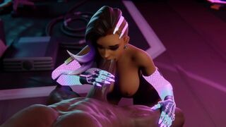 [Blacked] Cyber Sombra Blowjob Fucked in the Mouth [Grand Cupido]( Overwatch ) - 1 image
