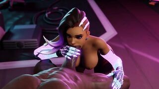 [Blacked] Cyber Sombra Blowjob Fucked in the Mouth [Grand Cupido]( Overwatch ) - 10 image