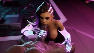 [Blacked] Cyber Sombra Blowjob Fucked in the Mouth [Grand Cupido]( Overwatch ) - 5 image
