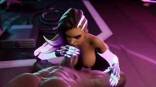 [Blacked] Cyber Sombra Blowjob Fucked in the Mouth [Grand Cupido]( Overwatch ) - 6 image