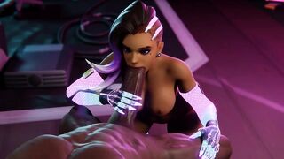 [Blacked] Cyber Sombra Blowjob Fucked in the Mouth [Grand Cupido]( Overwatch ) - 7 image
