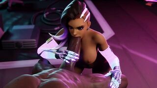 [Blacked] Cyber Sombra Blowjob Fucked in the Mouth [Grand Cupido]( Overwatch ) - 9 image