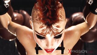 Super BDSM. Big black cock for sexy punk girl in cuffs in the prison - 10 image