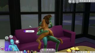 Sims 4: Fucking an Alien on Couch - 1 image
