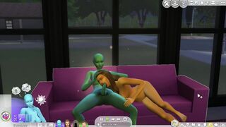 Sims 4: Fucking an Alien on Couch - 7 image