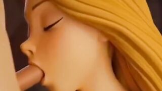 Disney Rapunzel gives curious first time blowjob and loves it!!!  - 7 image