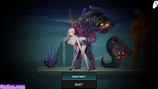 Dark Star: The aliens decide to fuck the tall blonde girl with perfect tits again in the second stage full of cumshots | Hentai Game | P2 - 1 image