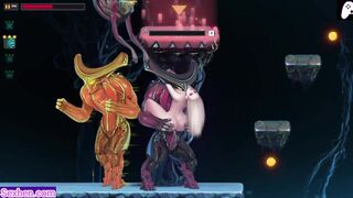 Dark Star: The aliens decide to fuck the tall blonde girl with perfect tits again in the second stage full of cumshots | Hentai Game | P2 - 5 image