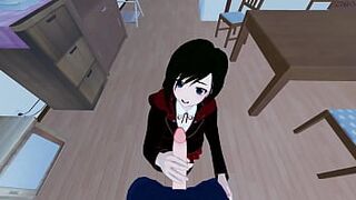 POV fucking Ruby Rose before giving her a doggystyle creampie. RWBY Hentai. - 1 image