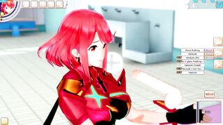 Pyra Blowjob and Boobjob (3D Hentai Game) (Xenoblade Chronicles 2) (koikatu) - 2 image