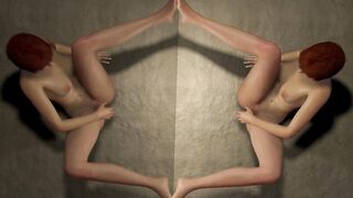 Toying with a buttplug in front of a mirror - 8 image