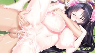 Hentai Uncensored Beauty took off her yukata and showed big tits and started fucking hard - 6 image