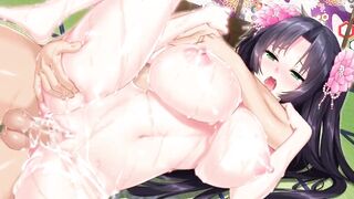 Hentai Uncensored Beauty took off her yukata and showed big tits and started fucking hard - 8 image