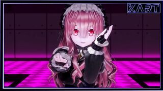 Hentai game, girl in stockings and latex fucking in public on stage - 3 image