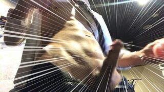 A squirting businessman who repeatedly jerks and twitches during a short masturbation session. - 1 image