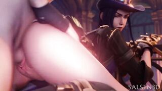League of Legends - Caitlyn Doggystyle Creampied During Work (Animation with Sound) - 10 image