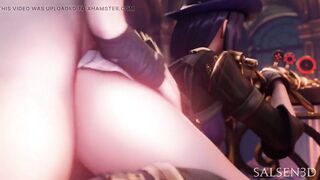 League of Legends - Caitlyn Doggystyle Creampied During Work (Animation with Sound) - 7 image
