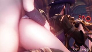 League of Legends - Caitlyn Doggystyle Creampied During Work (Animation with Sound) - 9 image