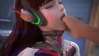 3D Compilation: Overwatch Dva Blowjob Doggystyle Anal Fuck Dick Ride Uncensored Hentai - 4 image
