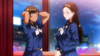 Hentai Filled his girlfriend's pussy with cum in stockings and licked her pussy - 6 image