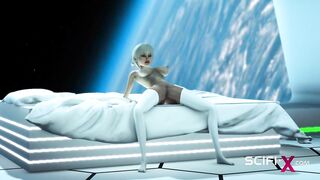 Cyber angel dickgirl fucks a sexy blonde in the space station - 3 image