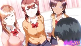 Hentai / Nerd has group sex with his classmates girl - 7 image